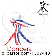 Clipart Of Ribbon Couples Dancing Over Text Royalty Free Vector Illustration