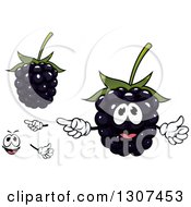 Cartoon Face Hands And Blackberries