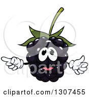 Clipart Of A Cartoon Pointing Blackberry Character Royalty Free Vector Illustration by Vector Tradition SM