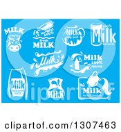 Poster, Art Print Of White Milk Designs On Blue 3