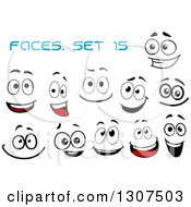 Clipart Of Faces With Different Expressions And Text 15 Royalty Free Vector Illustration