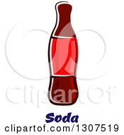 Clipart Of A Cartoon Soda Bottle Over Text Royalty Free Vector Illustration