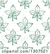 Poster, Art Print Of Seamless Background Pattern Of Green Maple Leaves