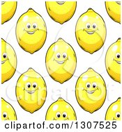 Clipart Of A Seamless Pattern Background Of Happy Lemons 2 Royalty Free Vector Illustration