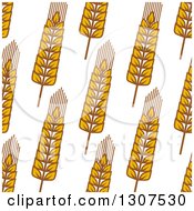 Poster, Art Print Of Seamless Background Patterns Of Gold Wheat On White 3
