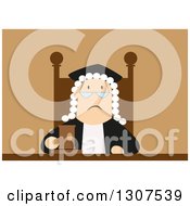 Clipart Of A Tired And Unhappy White Male Judge Royalty Free Vector Illustration