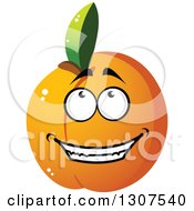 Cartoon Peach Apricot Or Nectarine Character