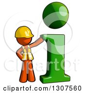 Contractor Orange Man Worker By A Green I Information Icon