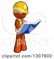 Poster, Art Print Of Contractor Orange Man Worker Reading A Book
