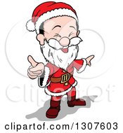 Poster, Art Print Of Cartoon Laughing Jolly Christmas Santa Claus Pointing