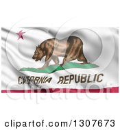 Clipart Of A 3d Rippling State Flag Of California USA Royalty Free Illustration