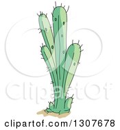Clipart Of A Cartoon Desert Saguaro Cactus Plant Royalty Free Vector Illustration by Pushkin