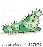 Clipart Of A Cartoon Desert Cactus Plant Royalty Free Vector Illustration by Pushkin