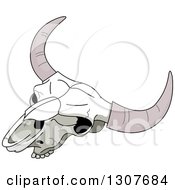 Clipart Of A Cartoon Bull Skull Royalty Free Vector Illustration