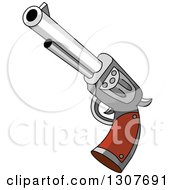 Clipart Of A Western Cowboy Revolver Gun Royalty Free Vector Illustration by Pushkin