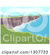Poster, Art Print Of Limestone Cliff And Ocean Bay