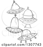 Poster, Art Print Of Black And White Flying Saucers
