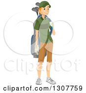 Poster, Art Print Of Red Haired White Male Golf Caddy Carrying A Bag