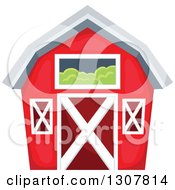 Poster, Art Print Of Red Barn With A Hay Loft