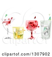 Poster, Art Print Of Row Of Geometric Alcoholic Beverages