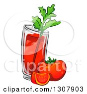 Poster, Art Print Of Bloody Mary Drink With Tomatoes And Celery