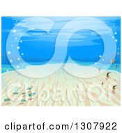 Poster, Art Print Of Sandy Ocean Floor With Tropical Fish And Bubbles