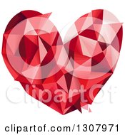 Poster, Art Print Of Geometric Red Love Heart