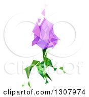 Clipart Of A Geometric Purple Tulip Flower Royalty Free Vector Illustration
