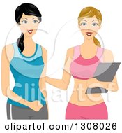 Poster, Art Print Of Caucasian Woman Talking With Her Personal Trainer
