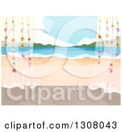 Poster, Art Print Of Beach Cottage Porch With Sheer Curtains And A View