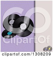 Poster, Art Print Of Split Purple And Leather Background With Vinyl Music Records