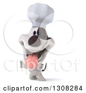Clipart Of A 3d Jack Russell Terrier Dog Chef Rearing And Presenting Royalty Free Illustration by Julos