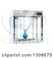 Poster, Art Print Of 3d Printing Machine Creating A Planet Earth Prototype On White