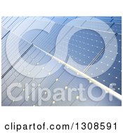 Background Of 3d Blue Solar Power Photovoltaic Panels