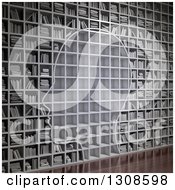 Poster, Art Print Of 3d Silhouetted Head With Empty Shelves On A Wall Of Library Books