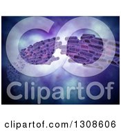 Clipart Of A 3d Purple Bacteria Swarm Over Blur Royalty Free Illustration