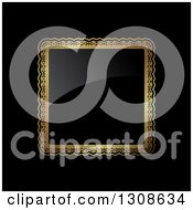 Poster, Art Print Of Black Shiny Plaque With A Gold Frame On Black