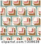 Poster, Art Print Of Seamless Background Of Retro Cubes On Green