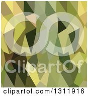 Low Poly Abstract Geometric Background Of Dark Green Khaki