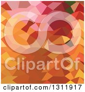 Poster, Art Print Of Low Poly Abstract Geometric Background Of Dark Tangerine