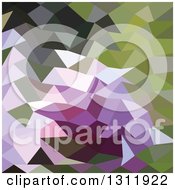 Low Poly Abstract Geometric Background Of Green And Lavender Purple