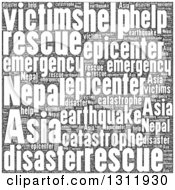 Poster, Art Print Of Black And White Nepal Earthquake Word Tag Collage 2