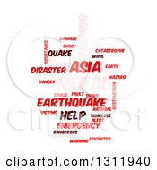 Red And Pink Nepal Earthquake Word Tag Collage On White