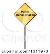 Poster, Art Print Of 3d Yellow Public Transportation Warning Sign On White