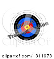 Poster, Art Print Of 3d Target With Diagonal Public Transportation Text Over It On White