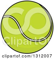 Clipart Of A Cartoon Tennis Ball 2 Royalty Free Vector Illustration
