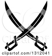 Poster, Art Print Of Black And White Crossed Swords Version 35