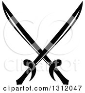 Poster, Art Print Of Black And White Crossed Swords Version 30