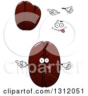 Clipart Of A Cartoon Face Hands And Coffee Beans Royalty Free Vector Illustration