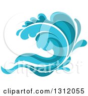 Poster, Art Print Of Blue Splash Or Surf Wave